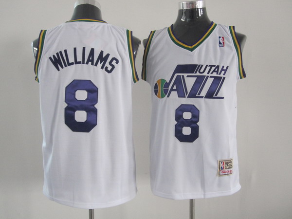 NBA Utah Jazz 8 Deron Williams Authentic White jersey